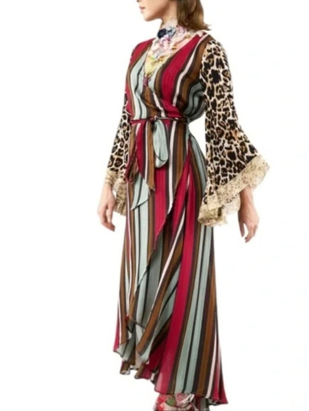 Aratta Silent Journey S NWT Charlotte Wrap Maxi Dress Boho Whimsical Ethereal